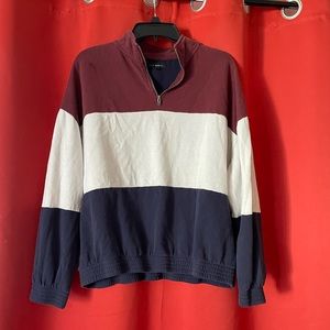 Tricolor 1/4 zip sweatshirt